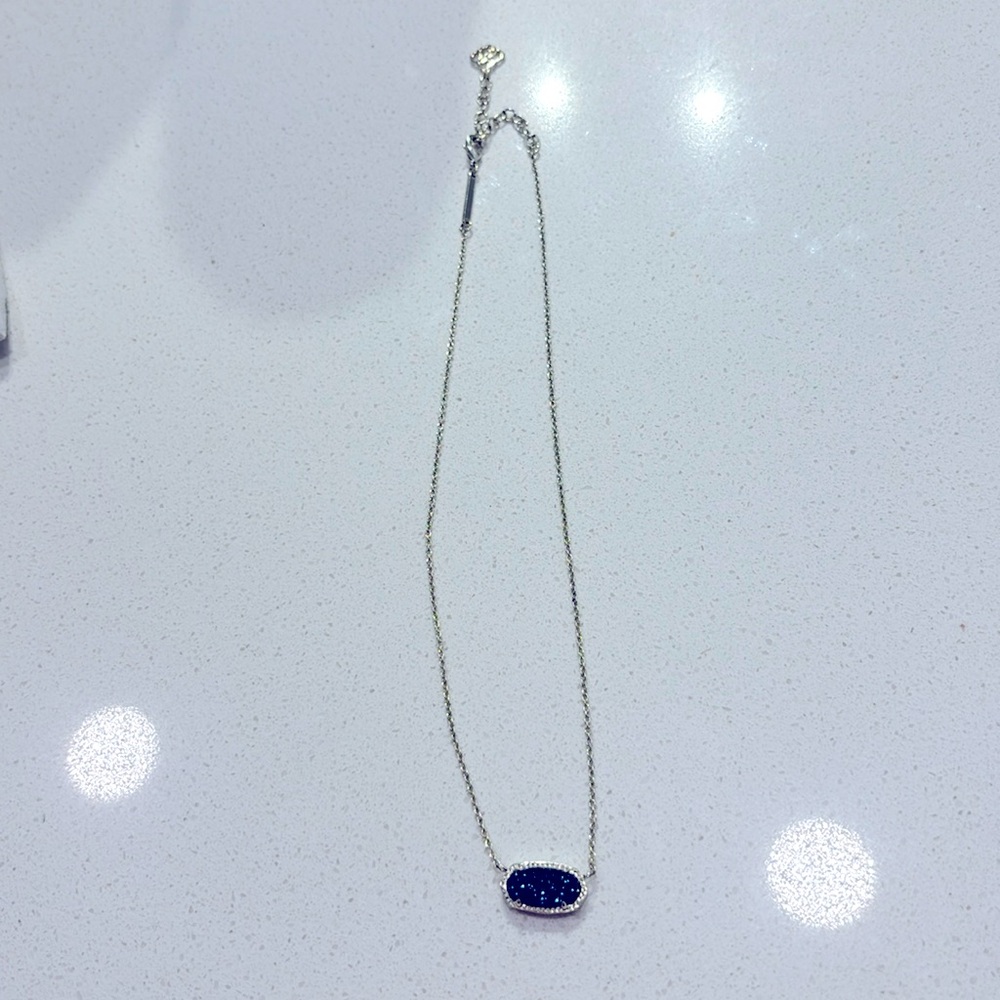 Kendra Scott Navy blue Drusy necklace